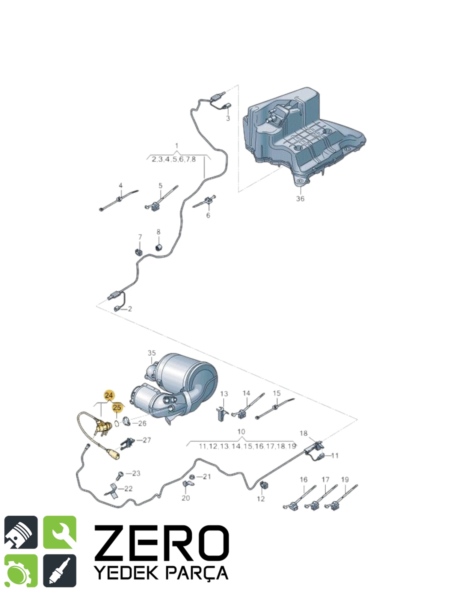 4G0131113E Adblue Enjektörü A4 A5 A6 A7 A8 Q5 Q7 Q8 Touareg 6
