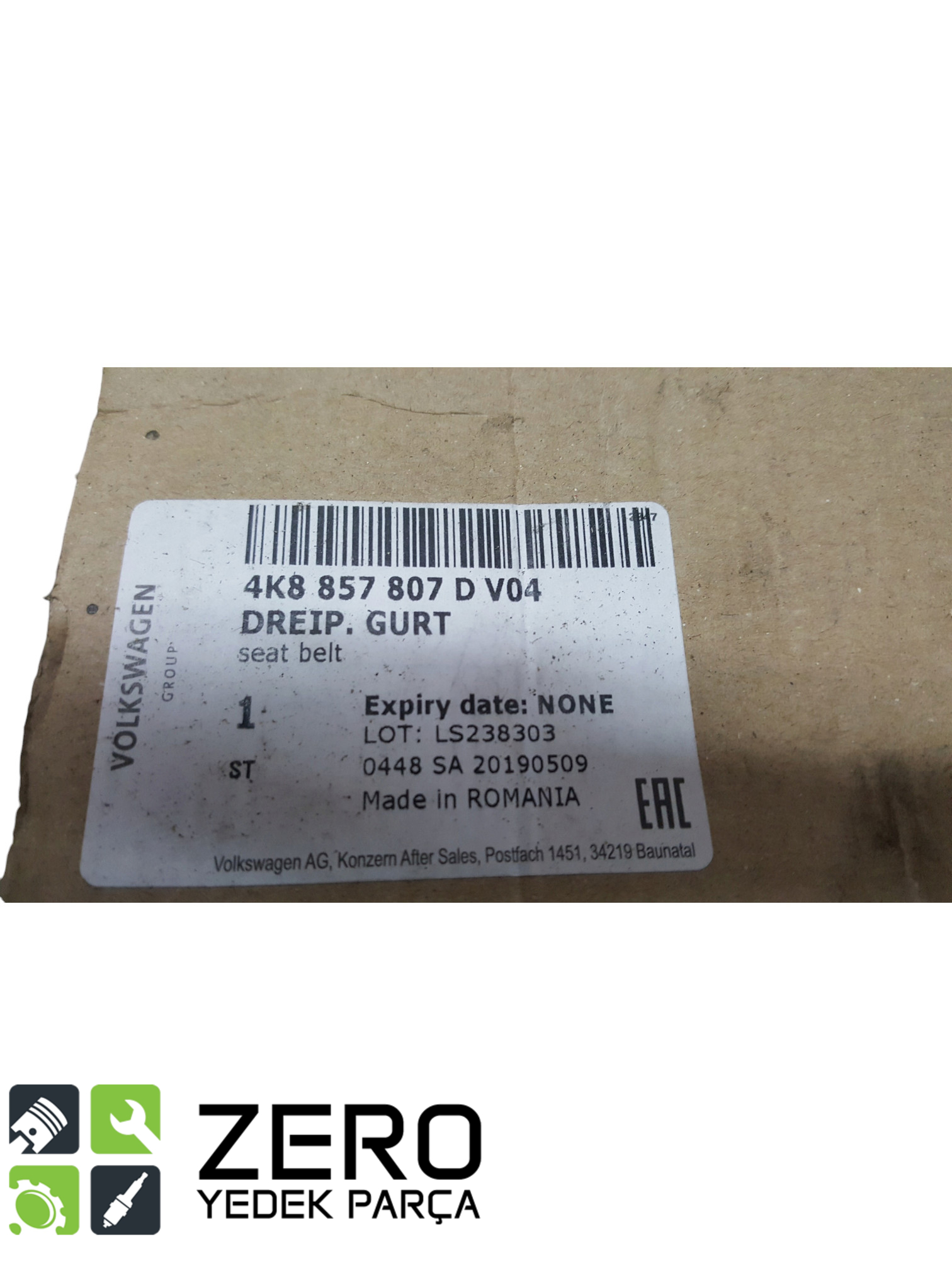 4K8857807DV04 Sol Arka Emniyet Kemeri Audi A6 A7 5