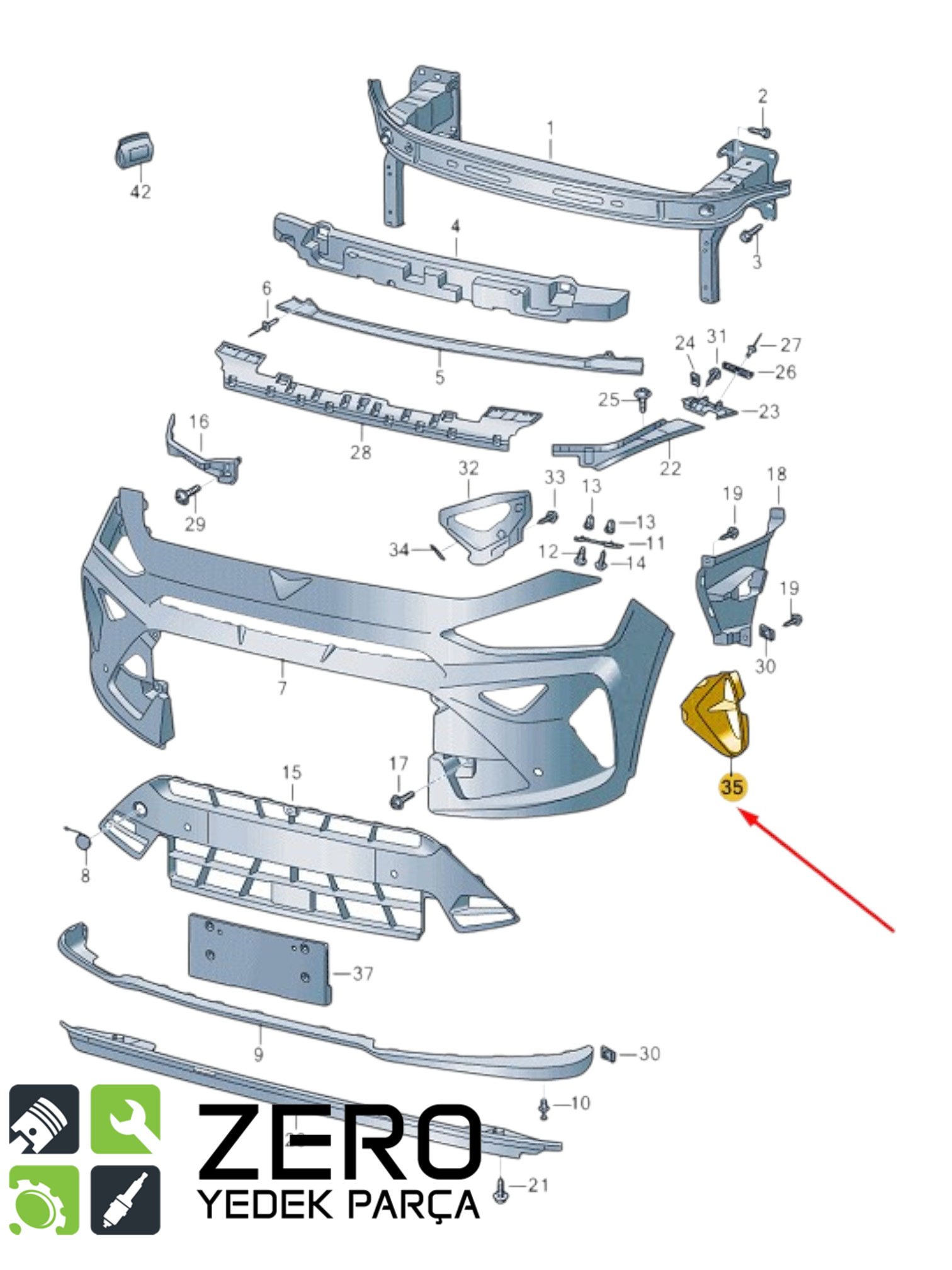5FF807575A041 Cupra Formentor Ön Tampon Hava Çıkışı 9