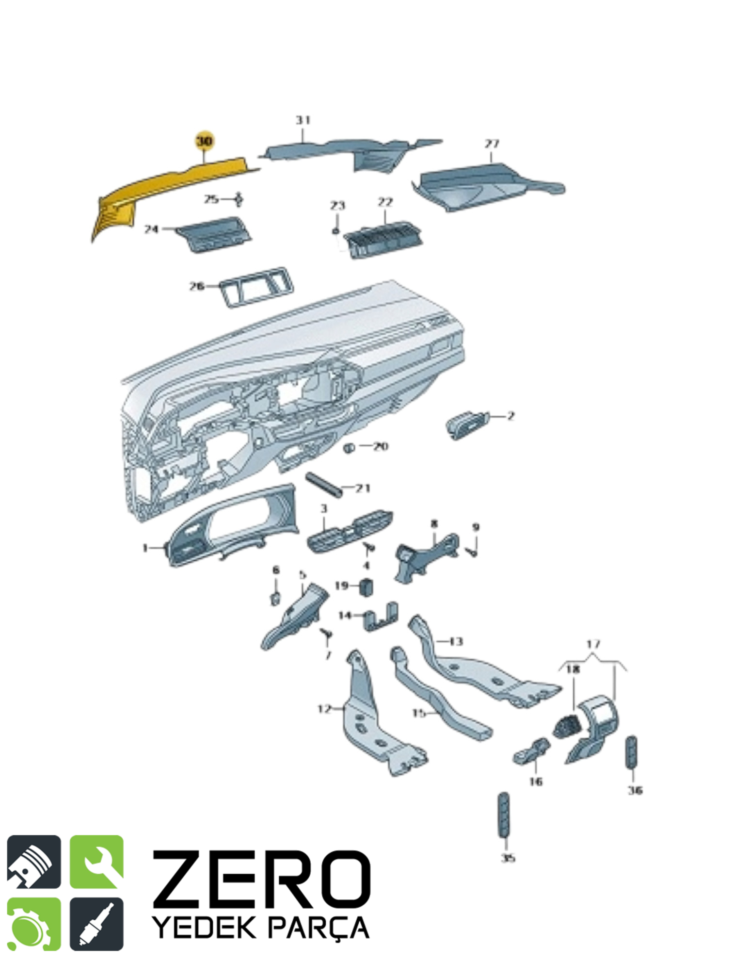 2K8819403A9B9 Caddy Su Seperatörü Ön Cam Izgarası 10