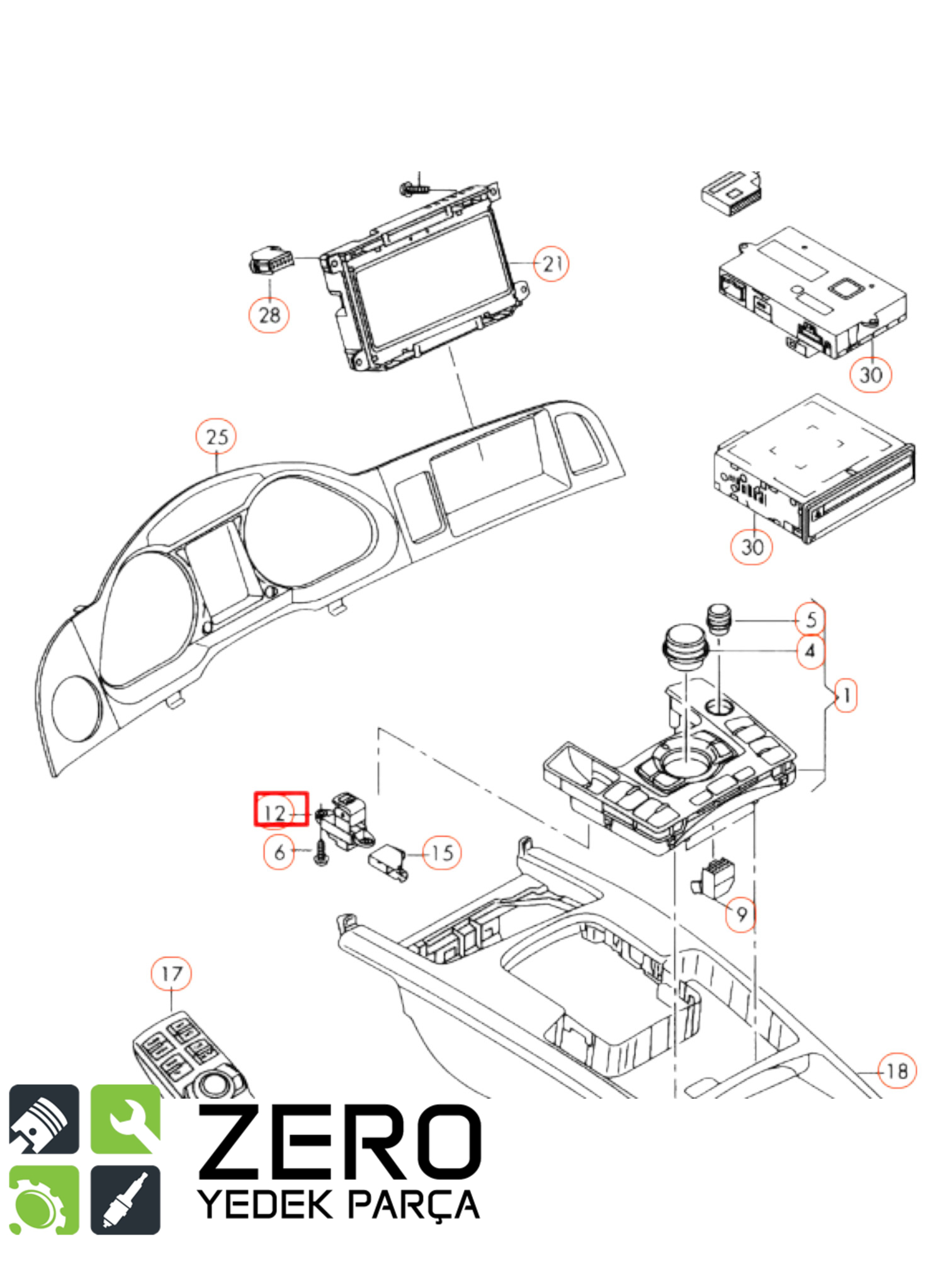 4F1927225B Audi A6 El Fren Tuşu 10