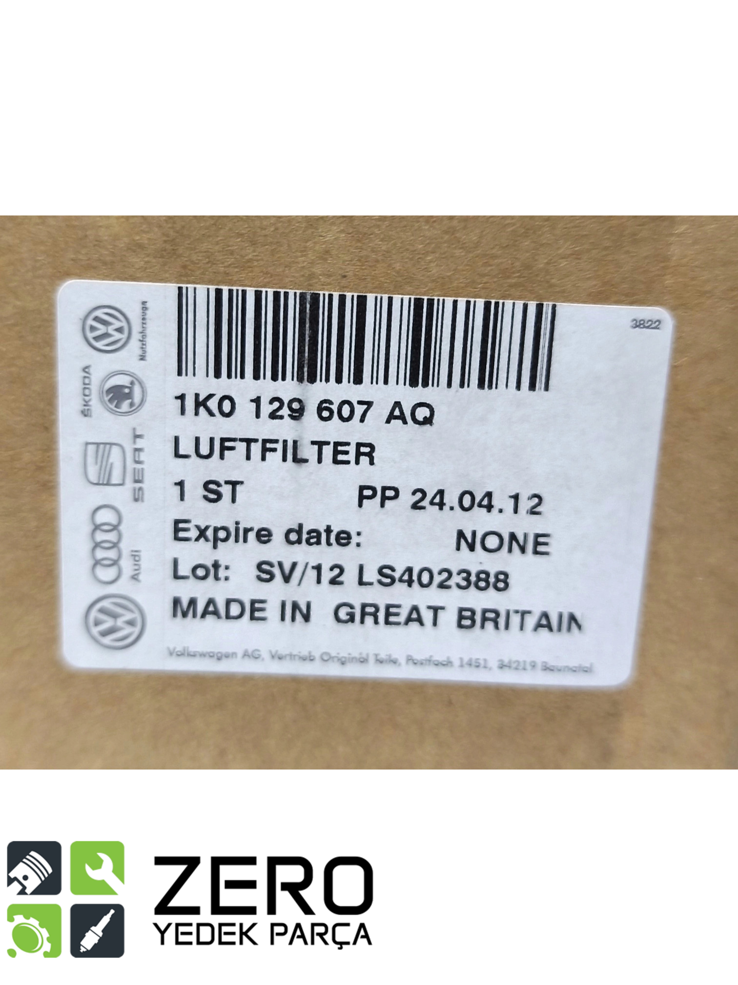 1K0129607AQ 1.6 BSE BGU BLR Hava Filtre Kutusu Golf Jetta Passat 6