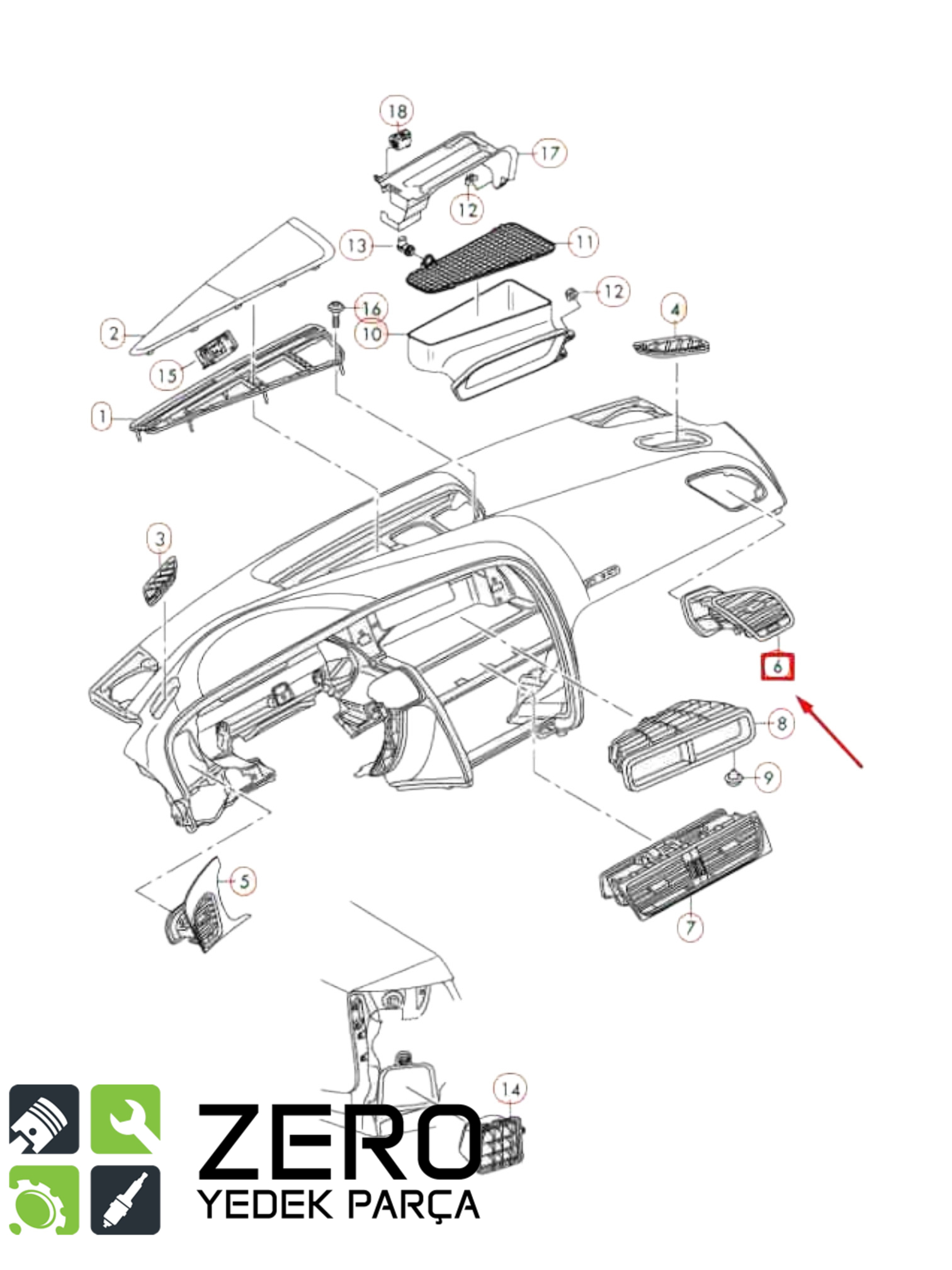 8R1820902LWVF Audi Q5 Ön Göğüs Sağ Havalandırma Izgarası 8