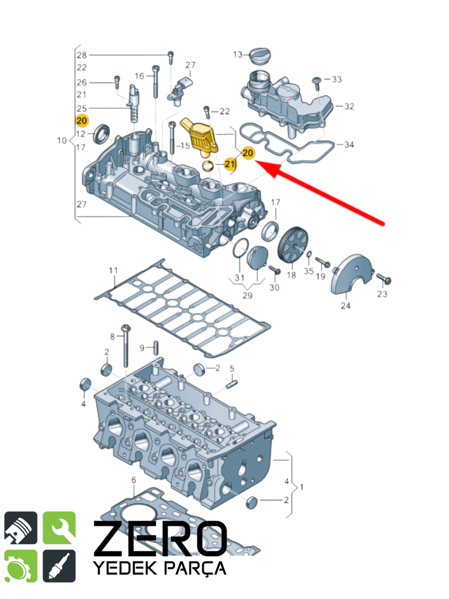 04E906048A Eksantrik Mili Ayar Solenoidi Passat Q2 Q3 SuperB Leon 8