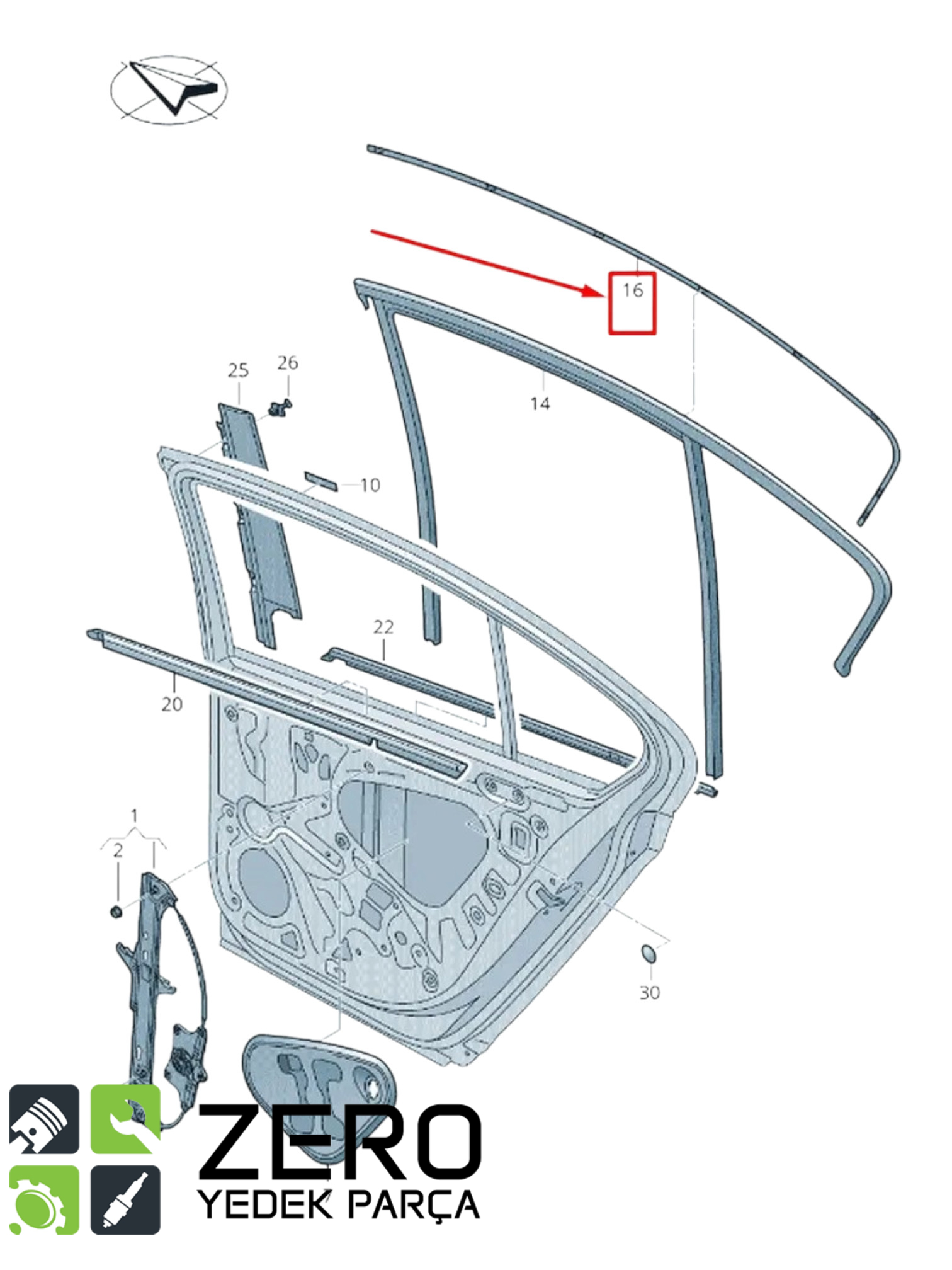 3G5839643J7Z7 Passat B8 / 8.5 Sol Arka Kapı Çıtası Kromlu 10