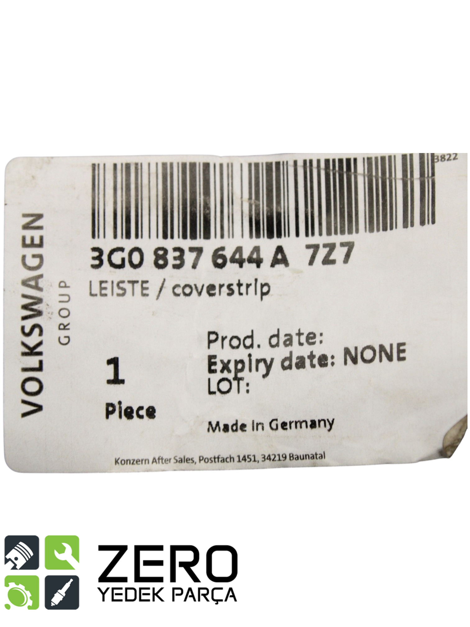 3G0837644A7Z7 Sağ Kapı Üst Süs Çıtası VW Passat B8 / 8.5 3
