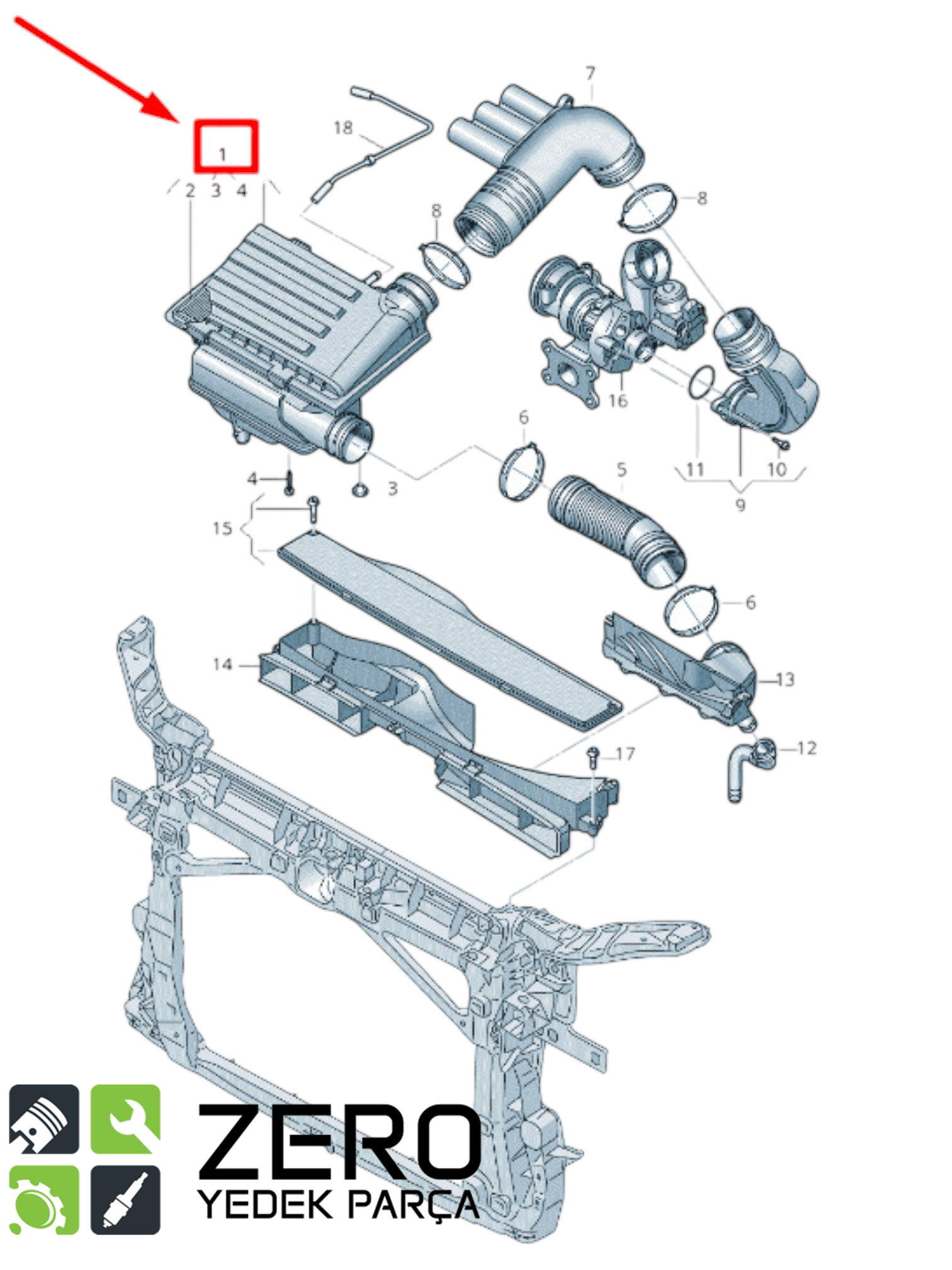 04E129611AK 1.2 1.4 Tsı Hava Filtre Kutusu Passat Arteon A3 10