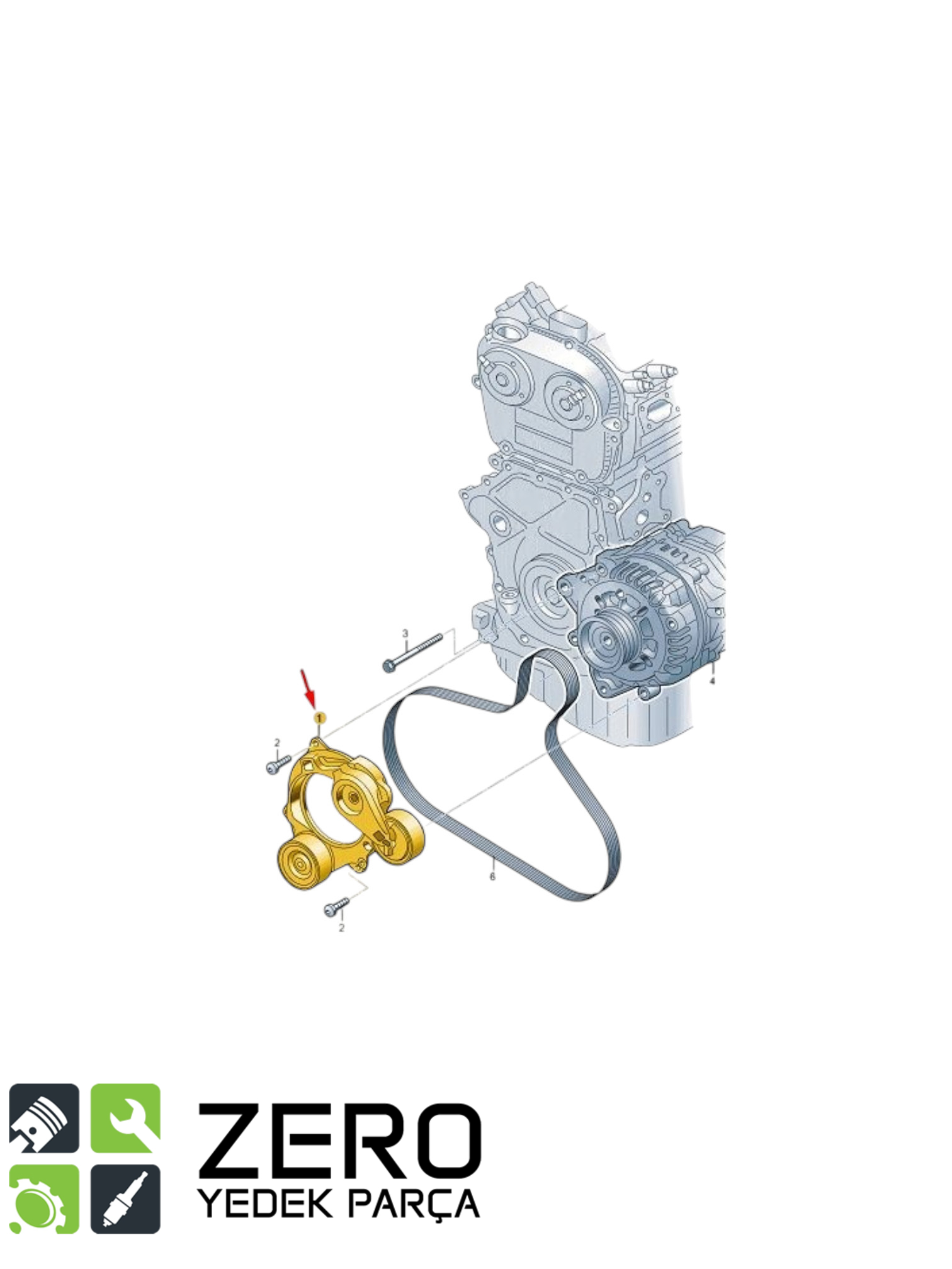 05E903305F V-Kayış Gergisi / Gergi Kütüğü Golf Passat A3 Leon 8